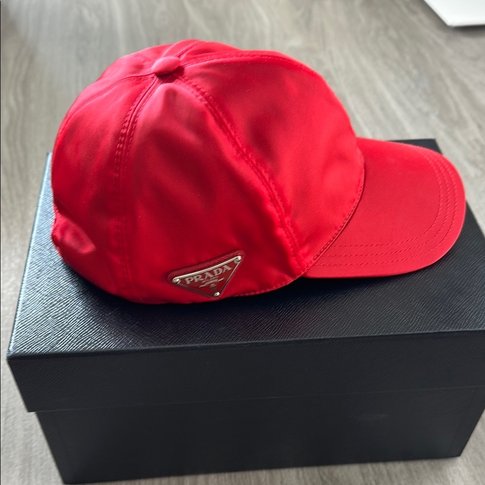 Prada Red Baseball Cap